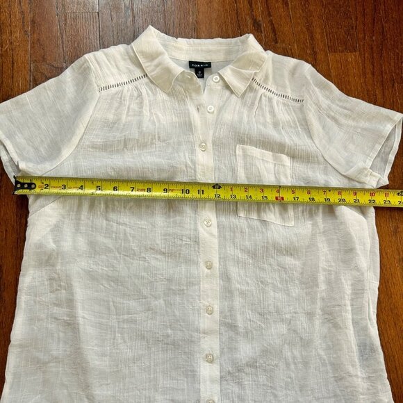 Torrid Women’s Blouse Size 0 Large White Lindsay Crochet Inset Button-Down Shirt - Picture 9 of 12